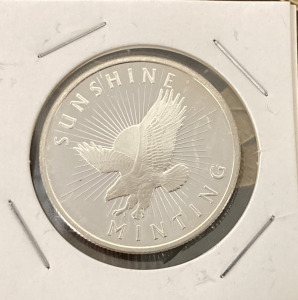 Half Troy Ounce 999 Fine Silver Sunshine Minting Round- Unverified