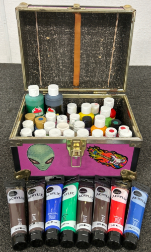 Storage Box With Acrylic Paints