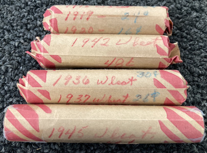 (4) Rolls Wheat Pennies