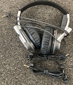 Sony Noise Canceling Headphones And (2) Pairs Of Earbuds