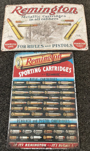 (2) Remington Metal Signs 8”x12”