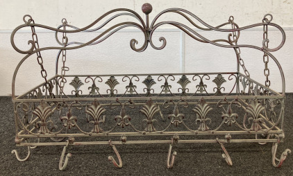 Fleur De Lis Ceiling-Mounted Pot Rack