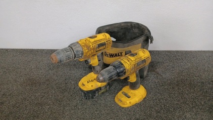 (2) DeWalt 18v Drills with DeWalt Tool Bag