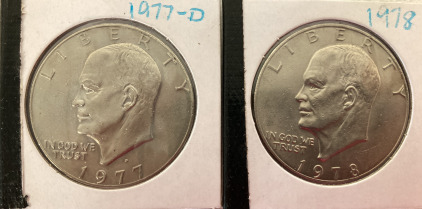 1977-D & 78 Eisenhauer Dollars