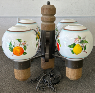 Vintage Lodge Style Hanging Light Fixture with Globes