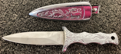 Decorative Knife With Belt Clip Sheath