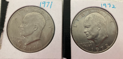 1971 & 72 Eisenhauer Dollars