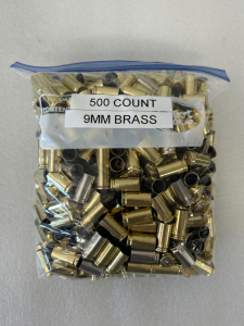 Bag of (500) Count 9mm Mixed Cleaned Brass Casings