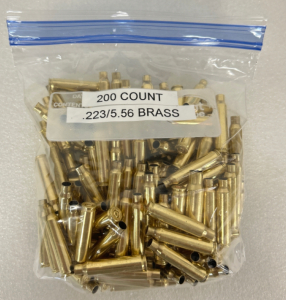 Bag of (200) Count .223/5.56 Mixed Cleaned Brass Casings