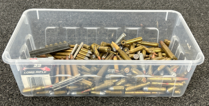 Small Container of Ammunition and Brass
