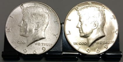 (2) 1969 Kennedy Half Dollars - Verified Authentic