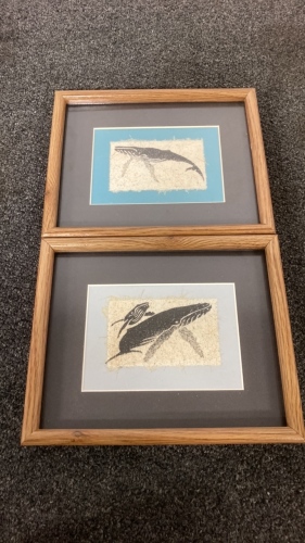 (2) Whale Art Pieces