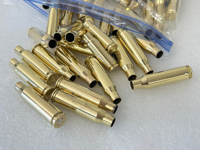 Bag of (100) Count 7mm-08 Cleaned Brass Casings