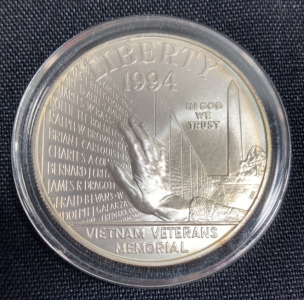 1994-W $1 Vietnam Vers Silver Commemorative Coin