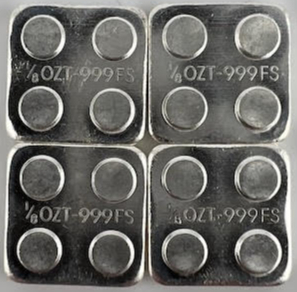 (4) 1/8 Oz Building Block Bar - .999 Pure Silver