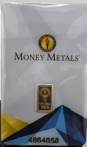 Gold Bar, 1 Gram, .9999 Pure in Assay Package