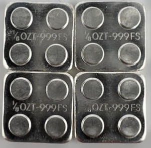 (4) 1/8 Oz Building Block Bar - .999 Pure Silver