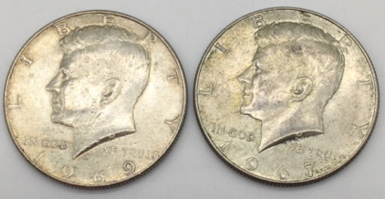 (2) 1960&rsquo;s Kennedy Half Dollar