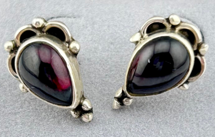 $140 Silver Garnet Earrings