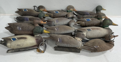 (19) Decoy Waterfowl Hunting Ducks With Anchors