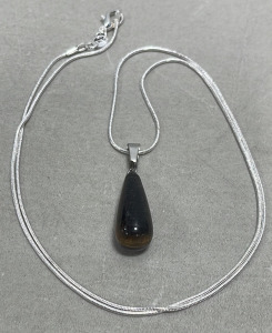 (1) Sea Sediment Gemstone .925 Necklace