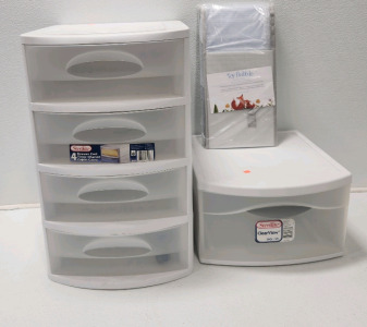 Pants Organizer, 4 Drawer Cart, Clear View Drawer