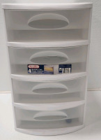 Pants Organizer, 4 Drawer Cart, Clear View Drawer - 4