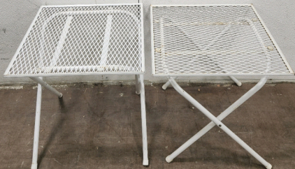 (2) Metal Outdoor Square Side Tables