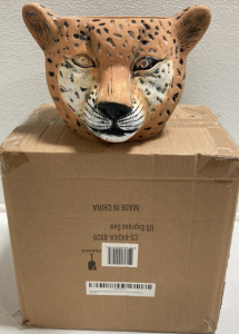 (2) Leopard Planter Pots