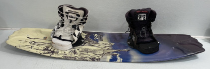 CWB Board Co.* 52” White And Blue Wakeboard With Body Glove* And Brandon* Shoes