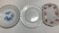 Assorted Milk, Color, and Clear Glass Dishes, Decorative Plates - 4