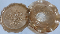 Assorted Milk, Color, and Clear Glass Dishes, Decorative Plates - 5