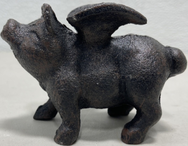 (1) Cast Iron Flying Pig