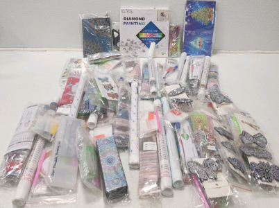 Assorted Diamond Paintings And Diamond Painting Accessories