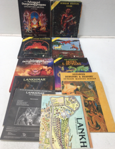 (8) Dungeon&Dragons Books, (2) Folders, (1) Map