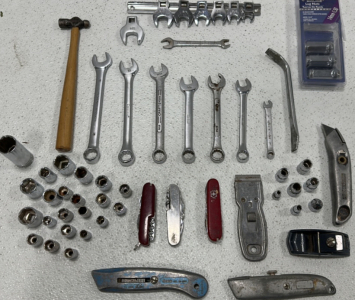 Various Tools, Includes Sockets, Wrenches, Pocket Knife & More!