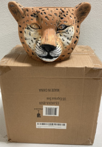 (2) Leopard Planter Pots