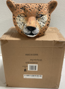 (2) Leopard Planter Pots