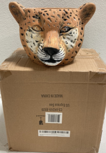 (2) Leopard Planter Pots