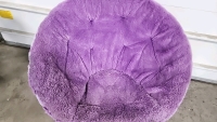 Foldable Fuzzy Purple Saucer Chair - 2
