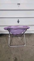Foldable Fuzzy Purple Saucer Chair - 4