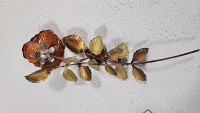 Decorative Gold Birds, (2) Metal Roses - 3