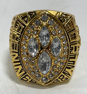 (1) 1988-1989 Back To Back NFL San Francisco Forty Niners World Champions Men&rsquo;s Ring Named For Joe Montana