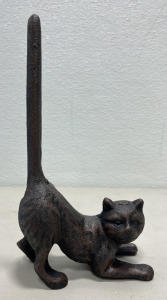 (1) Cast Iron Cat Paper Towel/Toilet Paper Holder