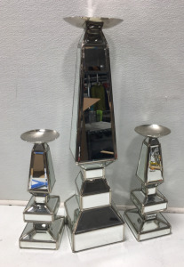 (3) Mirror Candle Holders