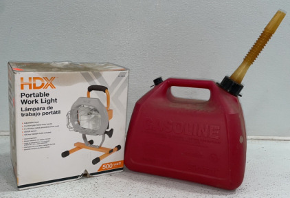 HDX* Portable Work Light And 2.5 Gallon Gasoline Tank