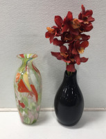 (2) Decorative Vases, Artifical Flowers