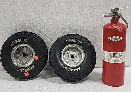 Fire Extinguisher, (2) Handtruck Tires
