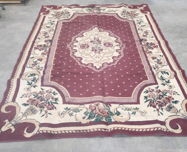 Large Maroon Traditional Print Area Rug