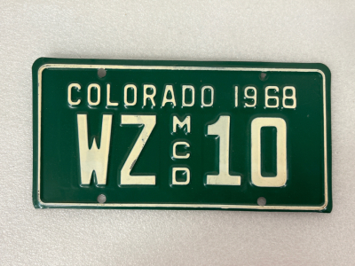 Vintage 1968 Colorado Metal License Plate